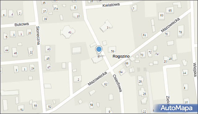 Rogozino, Strażacka, 57, mapa Rogozino