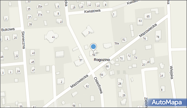 Rogozino, Strażacka, 59, mapa Rogozino