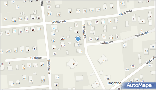 Rogozino, Strażacka, 8, mapa Rogozino