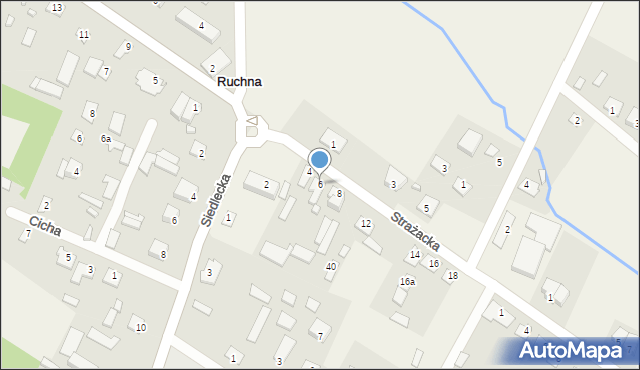 Ruchna, Strażacka, 6, mapa Ruchna