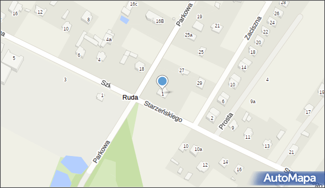 Ruda, Starzeńskiego Mariana, hr., 1, mapa Ruda