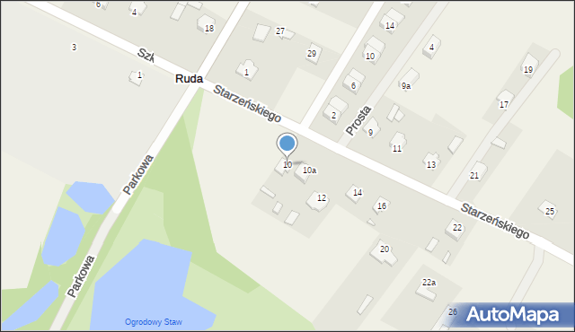 Ruda, Starzeńskiego Mariana, hr., 10, mapa Ruda