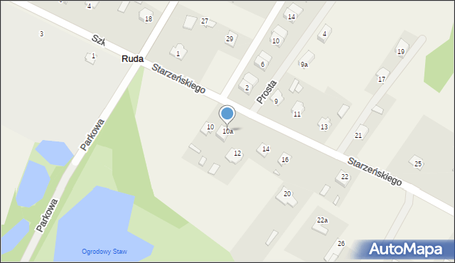 Ruda, Starzeńskiego Mariana, hr., 10a, mapa Ruda
