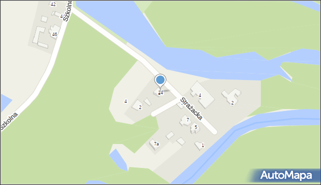 Ruda, Strażacka, 14, mapa Ruda