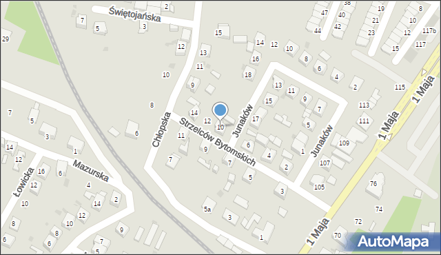 Ruda Śląska, Strzelców Bytomskich, 10, mapa Rudy Śląskiej