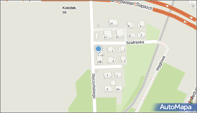 Ruda Śląska, Styczyńskiego Jana, 10A, mapa Rudy Śląskiej