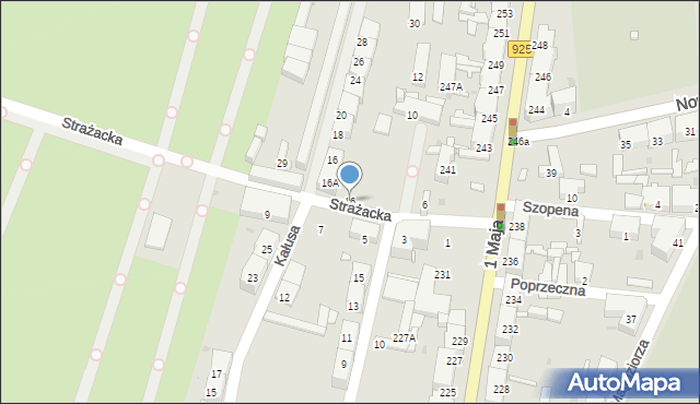 Ruda Śląska, Strażacka, 16, mapa Rudy Śląskiej