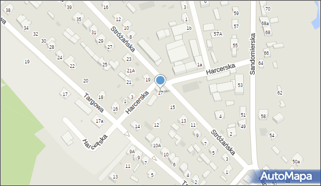 Rudnik nad Sanem, Stróżańska, 17, mapa Rudnik nad Sanem