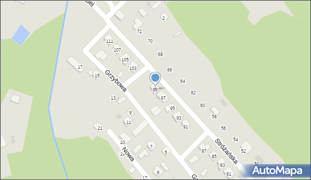 Rudnik nad Sanem, Stróżańska, 99, mapa Rudnik nad Sanem