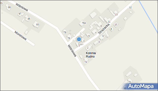 Rudno, Strażacka, 1, mapa Rudno