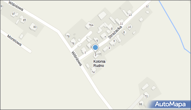 Rudno, Strażacka, 2, mapa Rudno