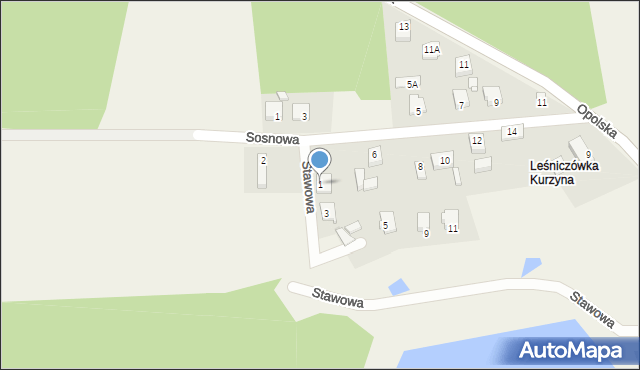 Rudziniec, Stawowa, 1, mapa Rudziniec