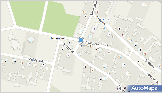 Rusinów, Strażacka, 4, mapa Rusinów