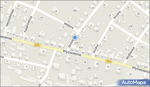 Rybnik, Strzelecka, 2, mapa Rybnika