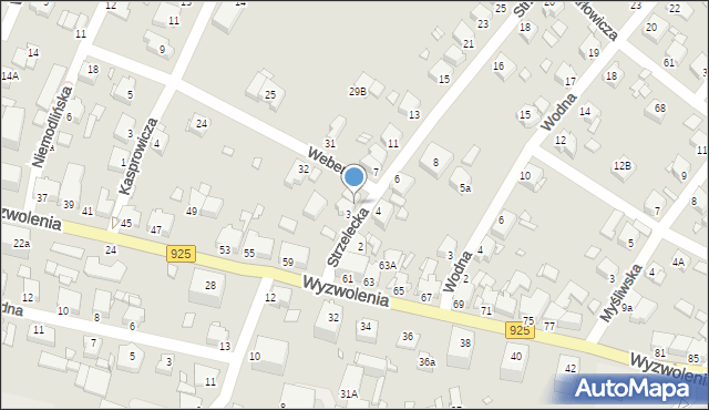 Rybnik, Strzelecka, 5, mapa Rybnika