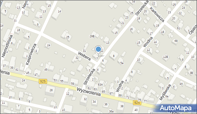 Rybnik, Strzelecka, 9, mapa Rybnika