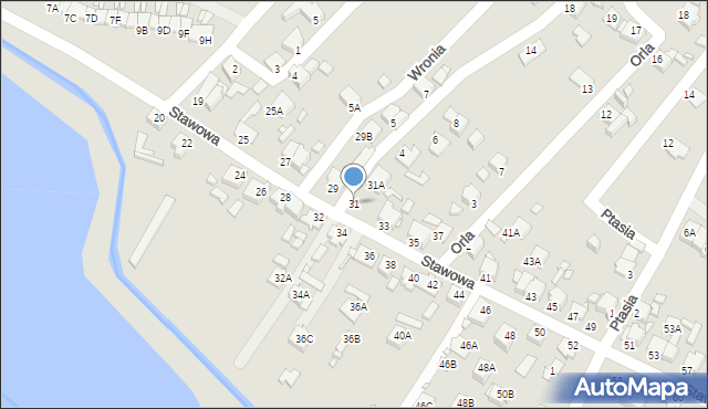 Rybnik, Stawowa, 31, mapa Rybnika