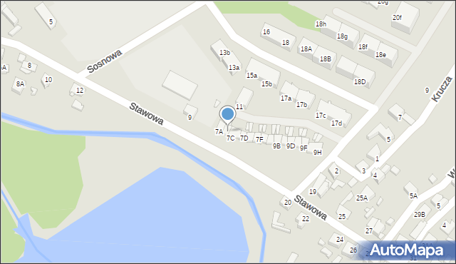 Rybnik, Stawowa, 7b, mapa Rybnika