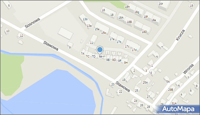 Rybnik, Stawowa, 7F, mapa Rybnika