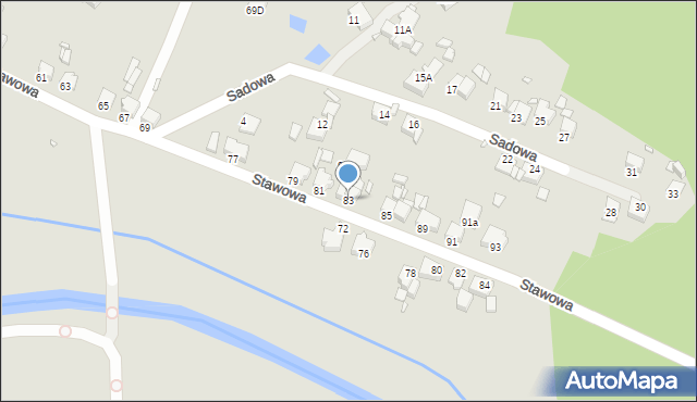 Rybnik, Stawowa, 83, mapa Rybnika