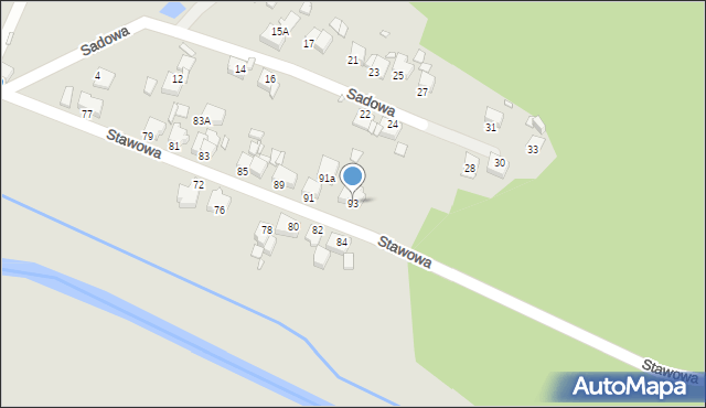 Rybnik, Stawowa, 93, mapa Rybnika