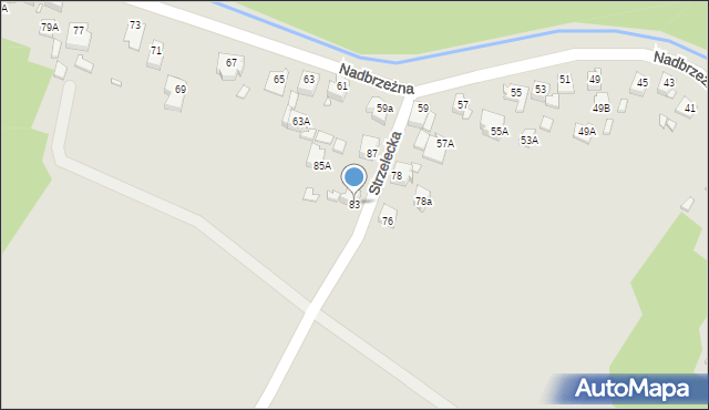 Rybnik, Strzelecka, 83, mapa Rybnika