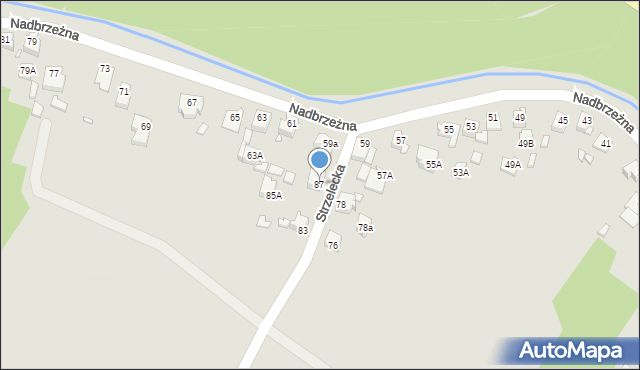 Rybnik, Strzelecka, 87, mapa Rybnika