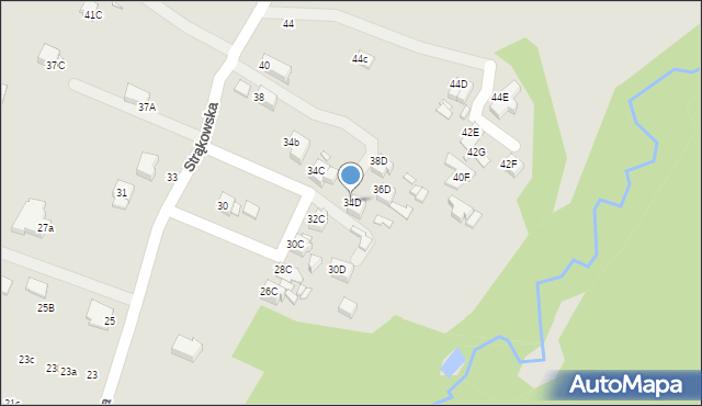 Rybnik, Strąkowska, 34D, mapa Rybnika