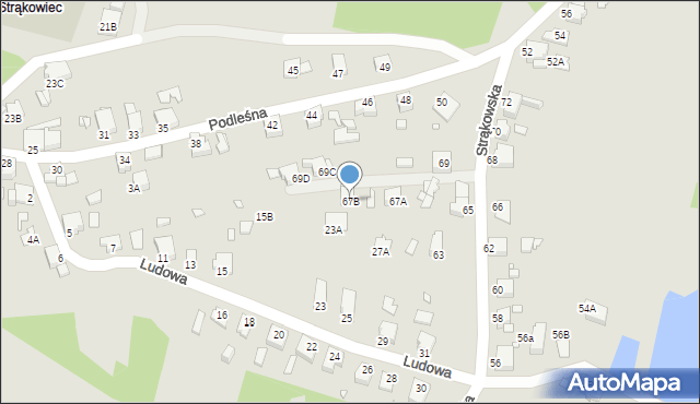 Rybnik, Strąkowska, 67B, mapa Rybnika