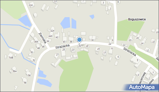 Rybnik, Strażacka, 21, mapa Rybnika