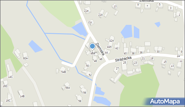 Rybnik, Strażacka, 46A, mapa Rybnika