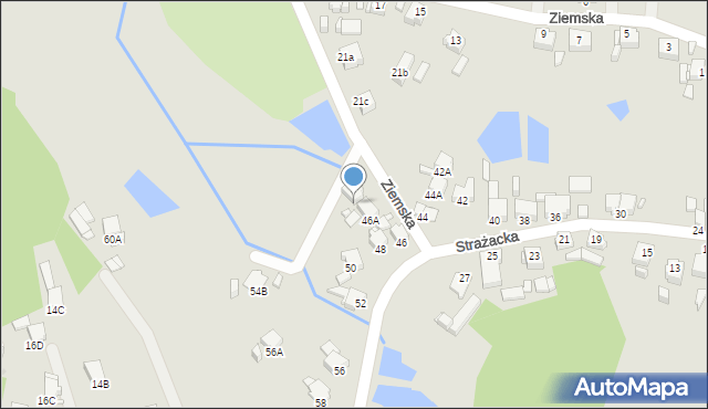 Rybnik, Strażacka, 46B, mapa Rybnika