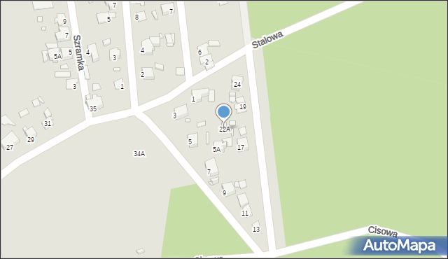 Rybnik, Stalowa, 22A, mapa Rybnika