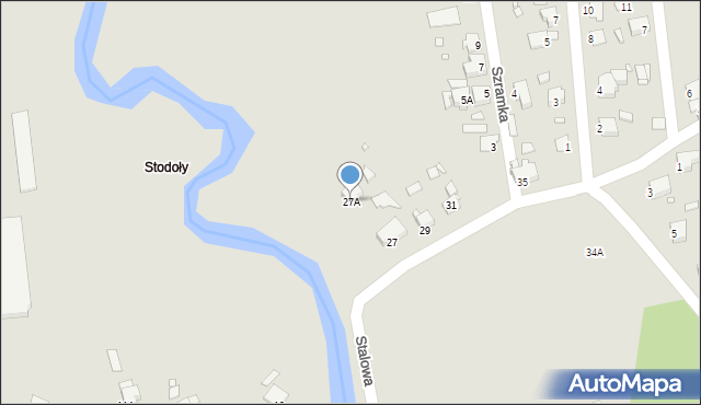 Rybnik, Stalowa, 27A, mapa Rybnika