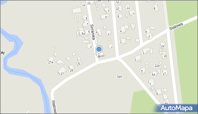 Rybnik, Stalowa, 35, mapa Rybnika