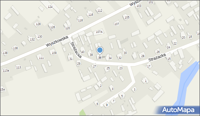 Rybno, Strażacka, 36, mapa Rybno