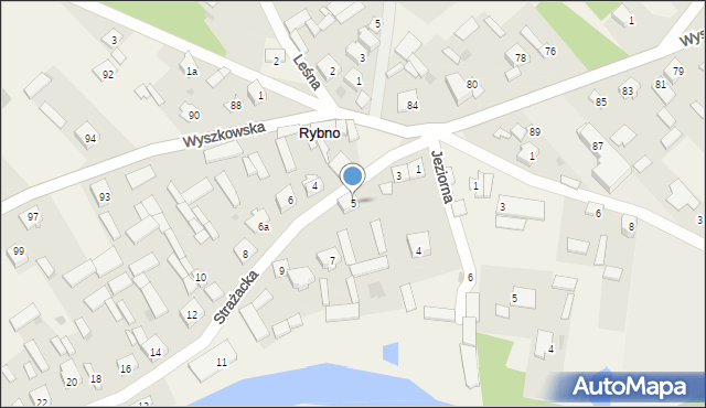 Rybno, Strażacka, 5, mapa Rybno