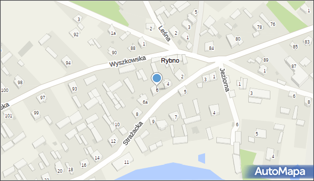 Rybno, Strażacka, 6, mapa Rybno