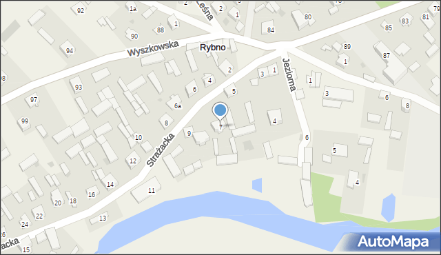 Rybno, Strażacka, 7, mapa Rybno