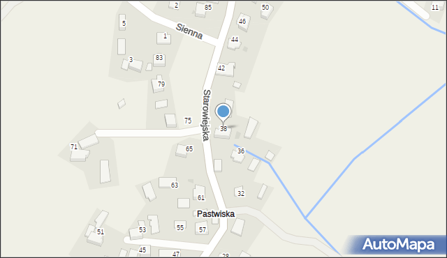 Ryczów, Starowiejska, 38, mapa Ryczów