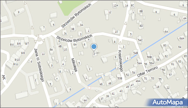 Rydułtowy, Strzelców Bytomskich, 2, mapa Rydułtowy