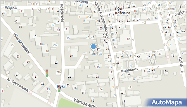 Ryki, Stanisława Augusta Poniatowskiego, 33a, mapa Ryki