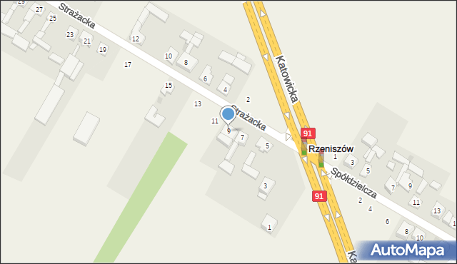 Rzeniszów, Strażacka, 9, mapa Rzeniszów