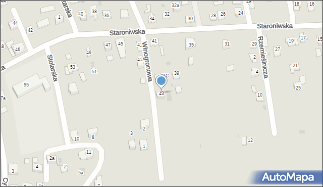 Rzeszów, Staroniwska, 43, mapa Rzeszów