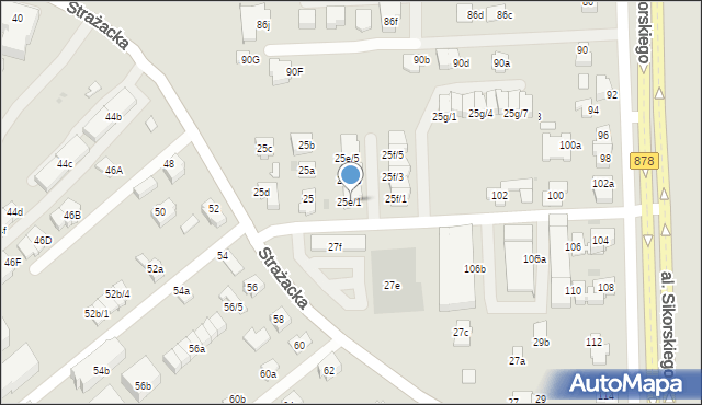 Rzeszów, Strażacka, 25e/1, mapa Rzeszów