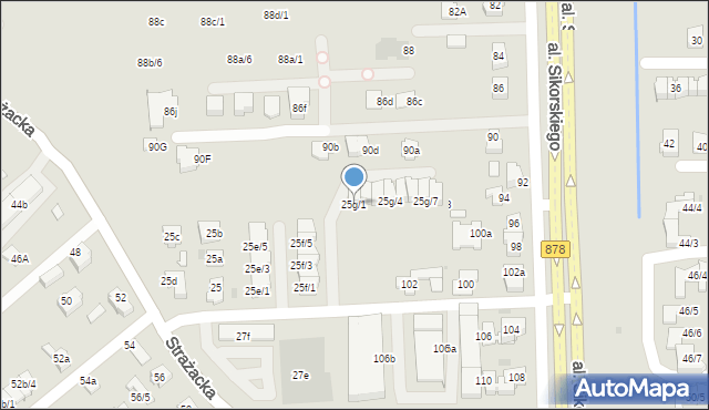 Rzeszów, Strażacka, 25g/1, mapa Rzeszów