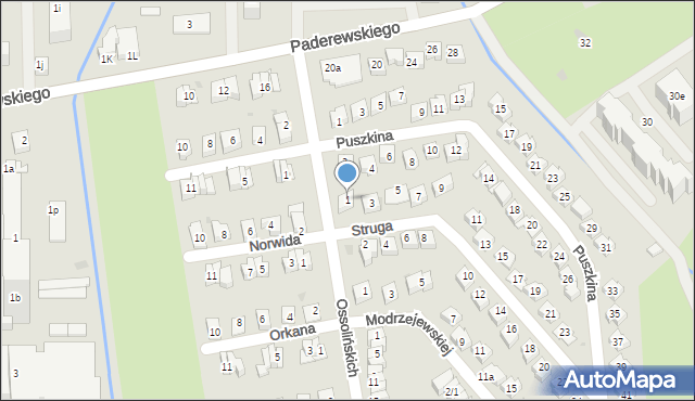 Rzeszów, Struga Andrzeja, 1, mapa Rzeszów