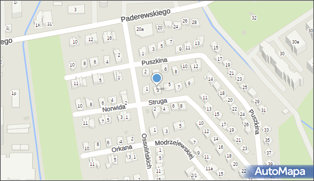 Rzeszów, Struga Andrzeja, 3, mapa Rzeszów