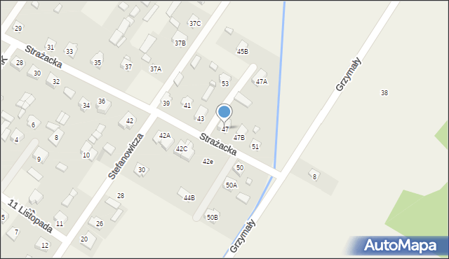 Sadowne, Strażacka, 47, mapa Sadowne