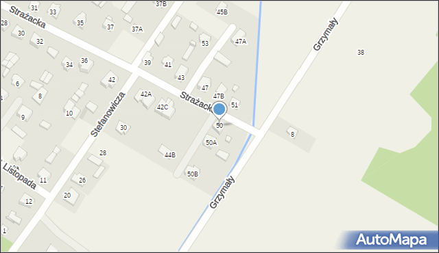 Sadowne, Strażacka, 50, mapa Sadowne